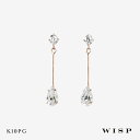 50%OFF【スーパーセール】ピアス 垂れ下がり 揺れる ピンクゴールド きらきら K10PG スタッドピアス 華やか 上品 キュービック ドロップピアス WI...