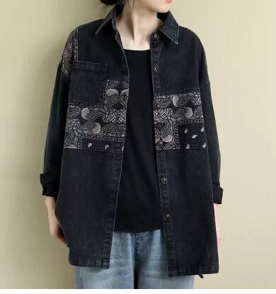 アウター デニム ジャケット レディース デニムジャケット 秋 春 カーディガン 比翼仕立て(ブルー) ポロ襟(ブラック) スタンドカラー シャツ袖 大きいサイズ レギュラー丈 前開き シングルブレスト 送料無料 個性的 アウター レギュラースリーブ かわいい きれいめ