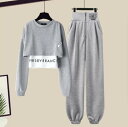 トップス ボトムス パンツ セットアップ トレーナー スウェット 袖あり 長袖 ラウンドネック ストレート ワイド 上下セット 2点セット かわいい 大人可愛い...