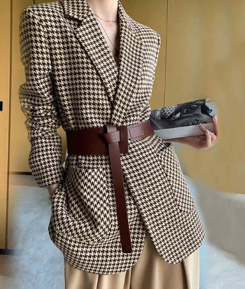 楽天市場】千鳥格子 ジャケット(カラーブラウン)(レディース 楽天市場】千鳥格子 ジャケット(カラーブラウン)(レディース