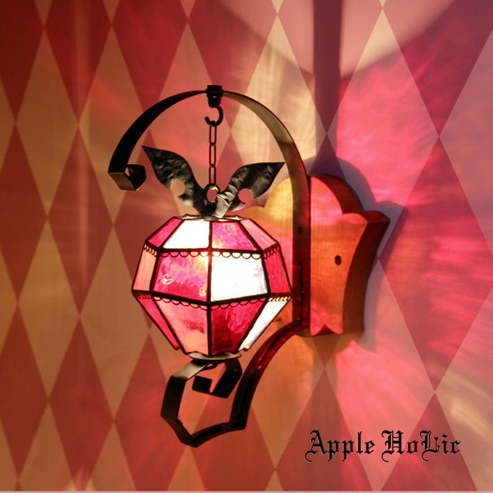 楽天ウィッチーズキッチン楽天市場店ブラケットライト 【Crazy Apple・クレイジーアップル】 LED対応 スイーツ 壁掛け照明 ステンドグラス ランプ