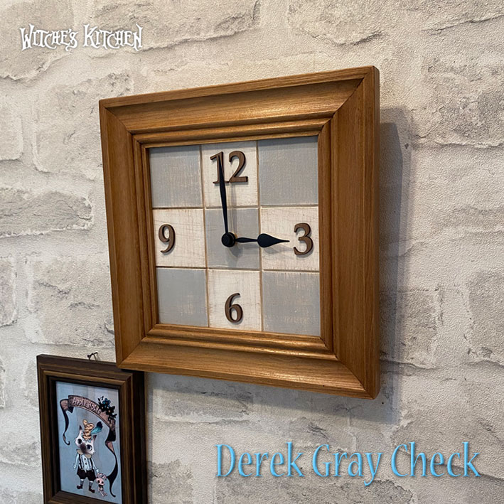 壁掛け時計 パイン ウォールクロック【 Derek・デレク 】 Witche's Kitchen 作家 ハンドメイド 木製 壁掛け時計
