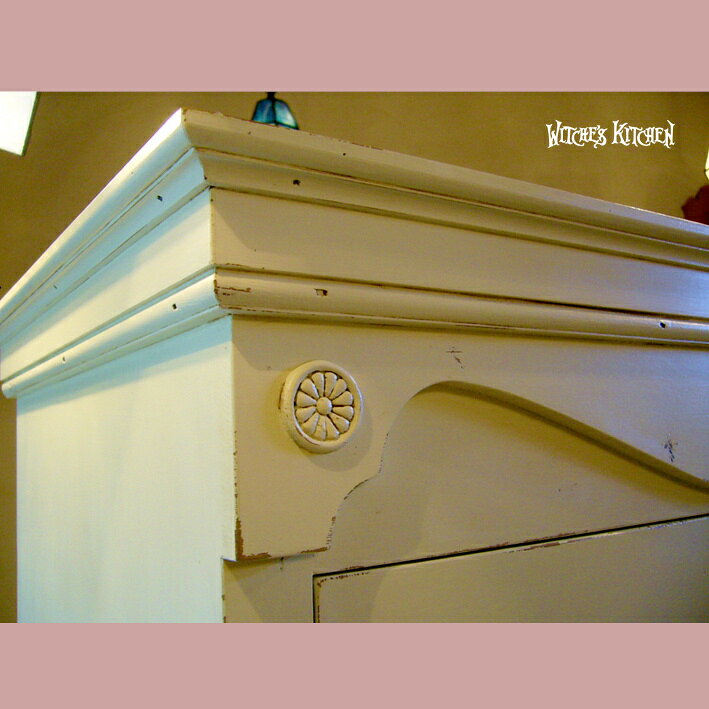 ホワイトペイント グラスカップボード 【Nathalie・ナタリー】 シャビーシック [2]