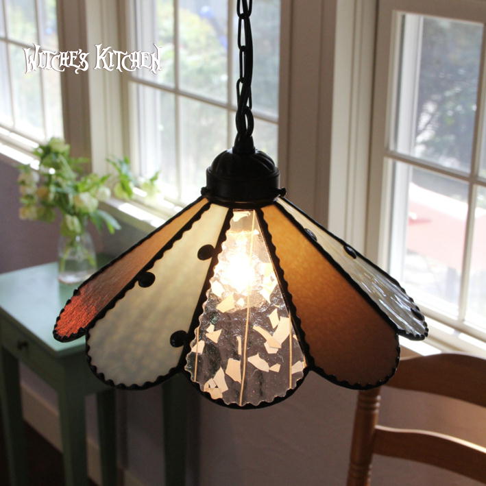 ペンダントライト かわいい シーリングライト ステンドグラス ランプ 照明 ペンダントランプ おしゃれ 天井照明 店舗照明 リビングライト LED対応 ブルー 水玉 Witche's Kitchen 【 Cloudy Crown クラウディークラウン 】