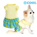 【サマーセール20%OFF/2025春夏 犬服 犬 服 春夏 夏服 ワンピース 女の子 チェック かわいい フリル クール ヒンヤリ】レモンチェックワンピースクール1号~4号犬と生活 L.W.D. l.w.d.