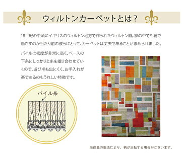 トルコ製 ウィルトン織り カーペット 『エデン RUG』 約約160×230cm カラフル ホットカーペット・床暖房対応　オシャレ 北欧【代引き不可】