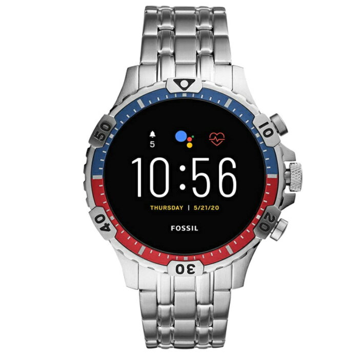 フォッシル 腕時計（メンズ） [フォッシル] FOSSIL 腕時計 ハンドウォッチ タッチスクリーンスマートウォッチ ジェネレーション5 FTW4040 シルバー メンズ 並行輸入品