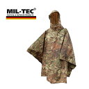 レインポンチョ レインコート アウトドア【 MIL-TEC 】 Rain Poncho VEGETATO Camo 迷彩ミルテック レインウェア ポンチョ サバゲーリップストップ生地 米軍スタイル