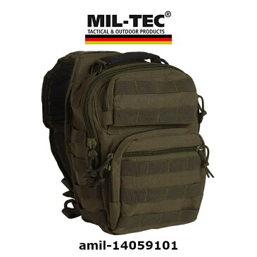 ボディバッグ ミリタリー メンズ カーキMIL-TEC ミルテック バックパック OLIV ワンストラップ Assault Pack Small 10L