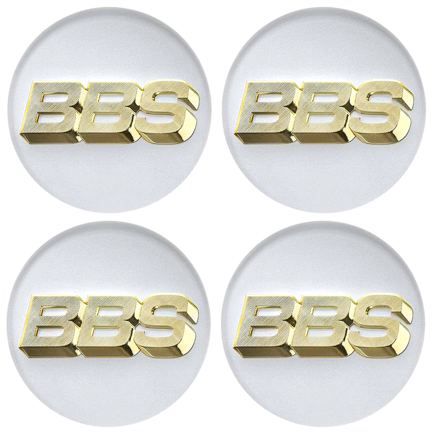 Rakuten - BBS エンブレム センターキャップ Φ70 プラチナシルバー リング付 4枚セット【正規品】