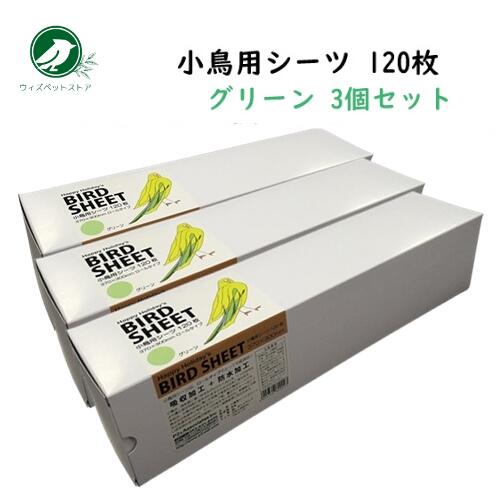 小鳥 シーツ ハッピーホリディ 小鳥用シーツ 120枚 グリーン 3個セット インコ 文鳥 尿 糞 掃除用シーツ