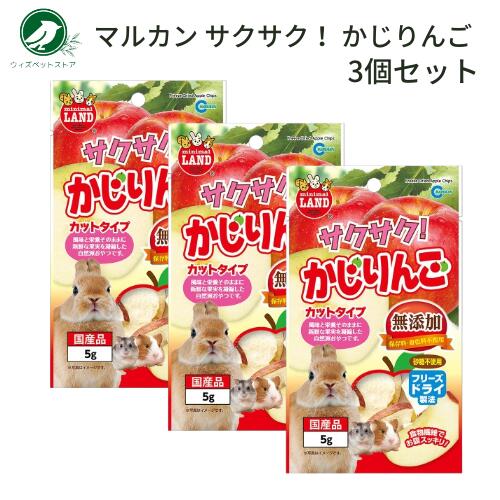 サクサク！ かじりんご 5g 3個セット うさぎ ハムスター モルモット りんご おやつ の商品画像
