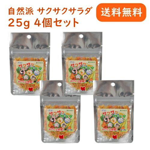 自然派宣言 サクサクサラダ 25g 4個セット セキセイ オカメ インコ ブンチョウ ハムスター リス エサ おやつ