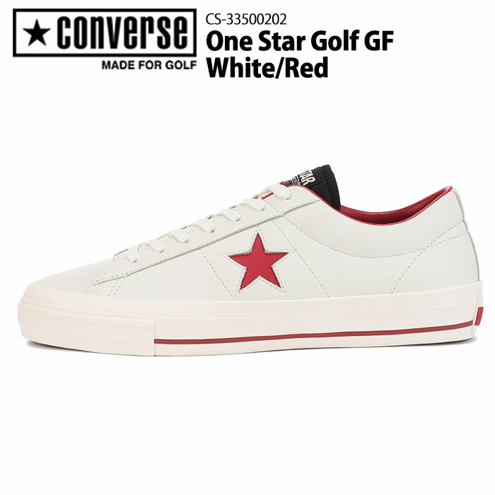 コンバース CONVERSE 33500202 ONE STAR スパイクレス ゴルフ シューズ ワンスター ゴルフ GF ホワイト/レッド