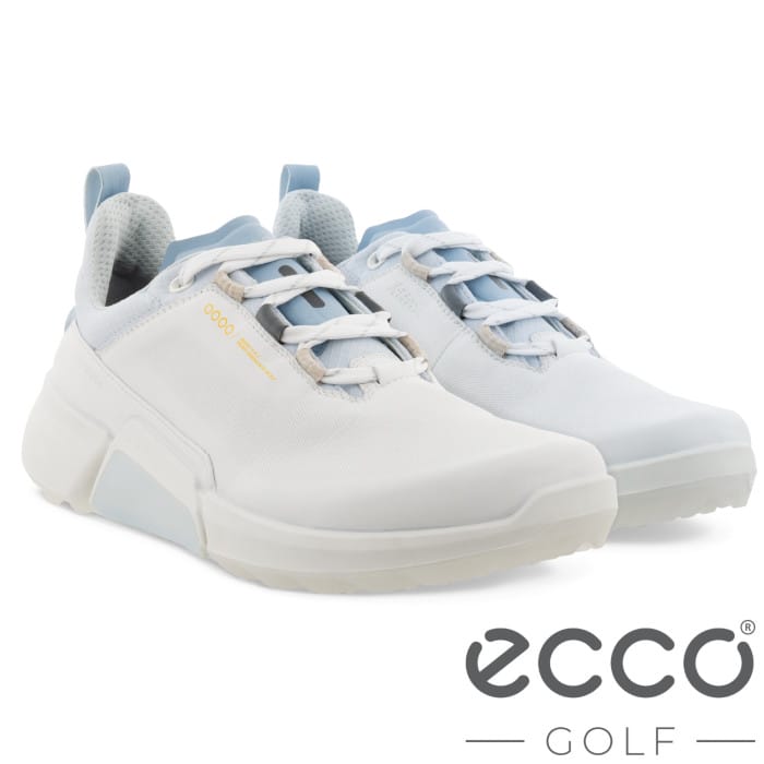 ウィメンズ ゴルフ シューズ バイオム H4 ECCO GOLFを代表するBIOM（バイオム）ハイブリッドの最上級モデルが、革新的機能に更にマッチするスマートでスポーティなスタイルになって再登場しました。 防水機能を搭載したスパイクレスゴルフシューズ。 ・低重心で足本来の自然な動きと一体感を実現したBIOM NATURAL MOTION 形状 ・防水 ・透湿機能に優れるGORE-TEX を搭載 ・高品質で耐久性のあるフルグレインレザーをアッパーに採用 ・スパイクに匹敵するグリップ力を実現したMTN GRIPアウトソール