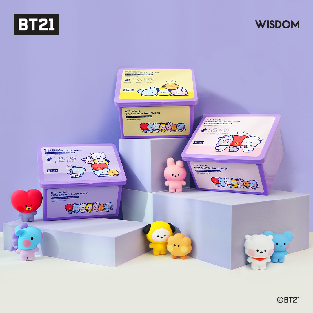 【公式】BT21 minini CICAエナジーデイリースージングマスク30枚 350gフェイスパックのサムネイル