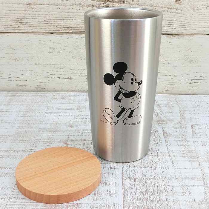 ディズニー ミッキーマウス ステンレス 2重 フタ付き 真空2WAY タンブラー 440ml 無料 ギフトラッピン..