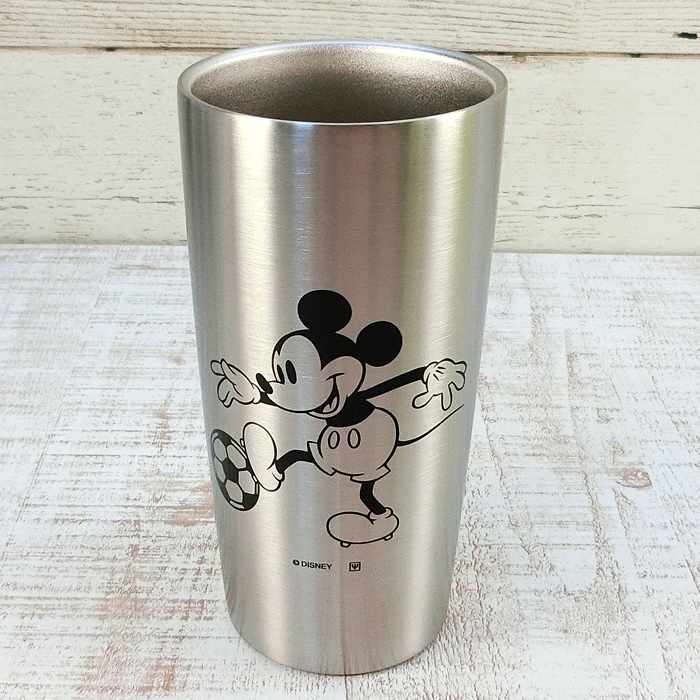 ディズニー 通販 ミッキーマウス サッカー ステンレス 2重 真空 タンブラー 440ml 無料 ギフトラッピン..