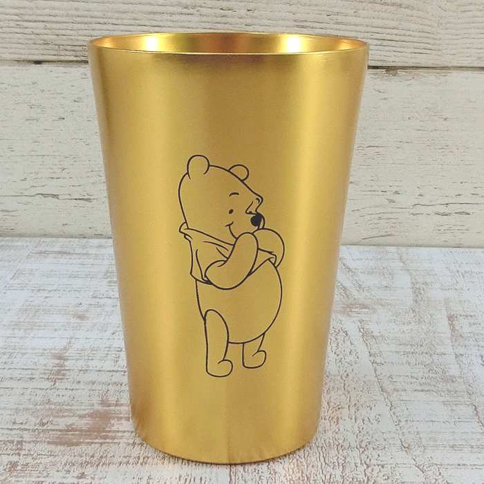 樂天商城 - ディズニー 通販 くまのプーさん アルミ タンブラー 【ゴールド】 440ml 無料ギフトラッピング カップ コップ おみやげ お土産 プーさん