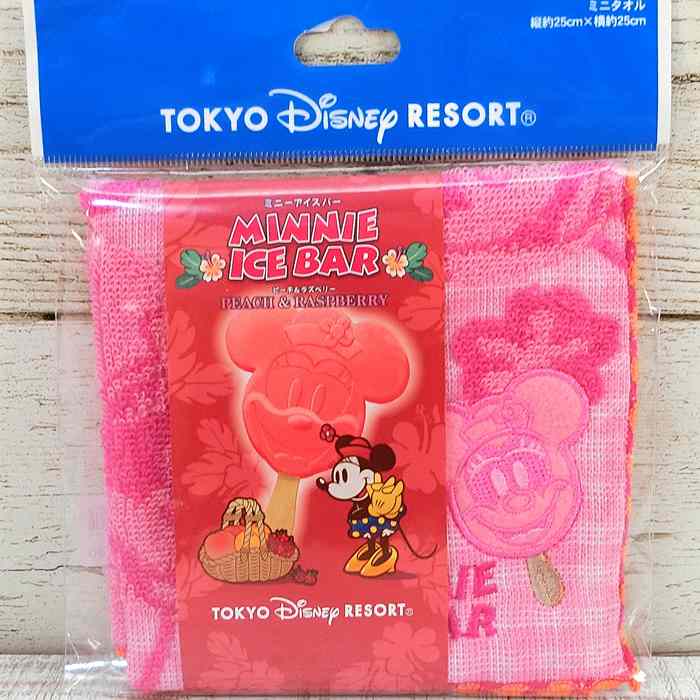 東京ディズニーリゾート 通販 ディズニー ミニタオル パークフード ミニーマウス アイスバー ピンク 無料ギフトラッピング TDR ディズニーランド ディズニーシー おみやげ お土産 ポケットタオルのサムネイル