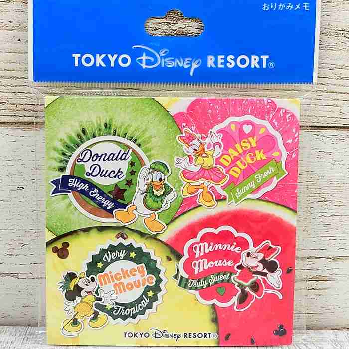 東京ディズニーリゾート ディズニー 通販 おみやげ お土産 フルーツ ミッキー と仲間達 折り紙 メモ 無料 ギフトラッピング TDR ディズニーランド ディズニーシー メモ帳 メモパッド パイナップル キウイ グレープフルーツ スイカ