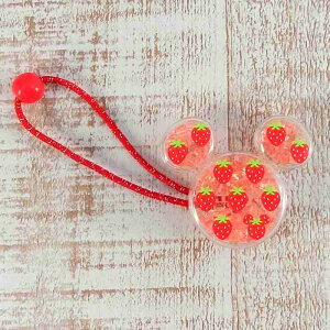 東京ディズニーリゾート ディズニー 通販 ヘアゴム ミッキー シェイプ イチゴ 【レッド】 お土産 おみやげ 無料 ギフト ラッピング TDR ディズニーランド ディズニーシー ゴム ミッキーマウス 苺 ストロベリー