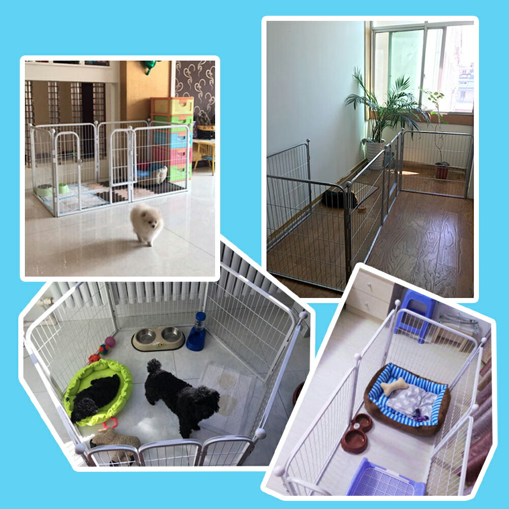 【2年保証】HZDMJ工具不要組み立て簡単折り畳みペットフェンス犬フェンスペットケージペットサークルワイヤーサークル猫うさぎ小型犬・中型犬向け室内室外兼用形組み換え可能ロック・扉付き60CM*60CM*パネル6枚複数の組み合わせ犬小屋ペット用品