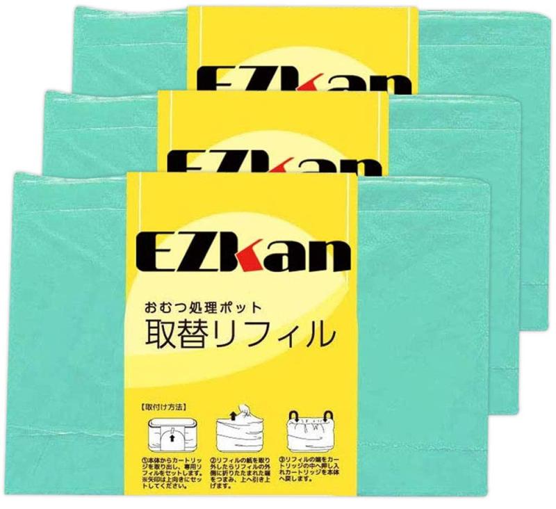 EZkan 専用 取り替え ロール リフィル ごみ袋 EZ270 においをブロック (3個セット) 【無香料タイプ】