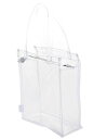 ビニールバッグ 透明 丈夫 な トート クリア バッグ M タテ長 ファスナー W23×D10×H28cm MCB-2328