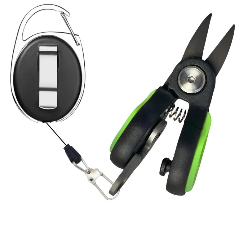 KERURU ハサミ コンパクト ミニ 釣り道具 ステンレス製 PE糸切り 携帯ハサミ ラインカッター ABS滑り止..