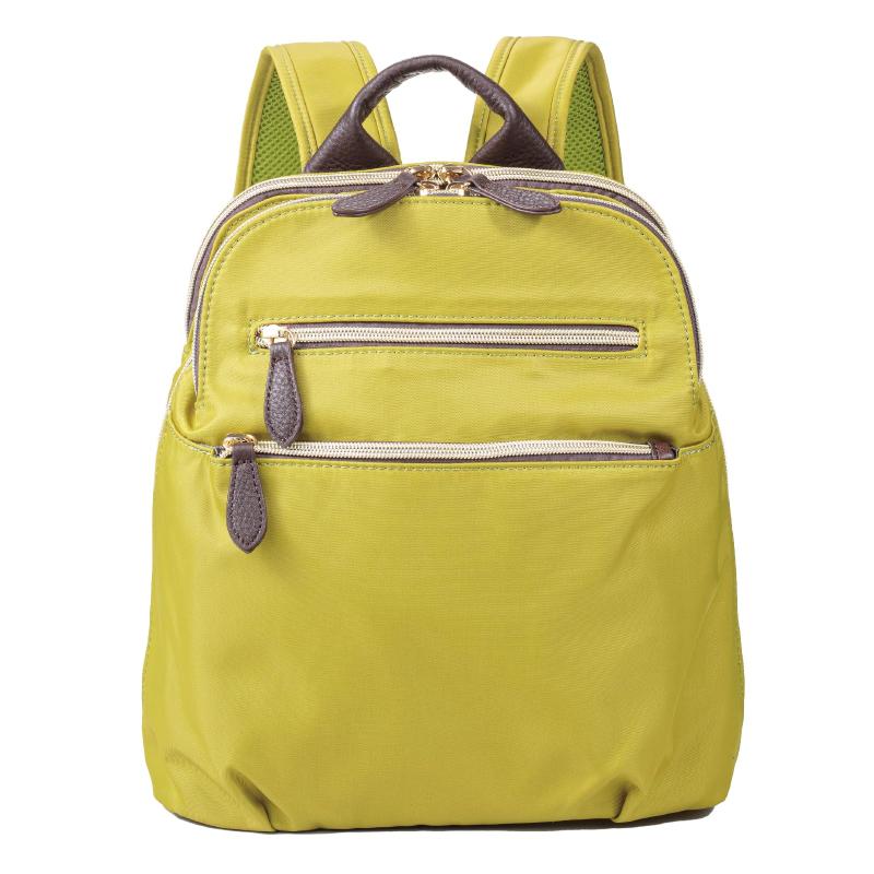 [IMAI BAG since 1977] イマイバッグ QUAY キー ナイロンx牛革リュック 本革 シニア レディースリュック 軽量 牛革 撥水 軽い 99373_e (グリーン)