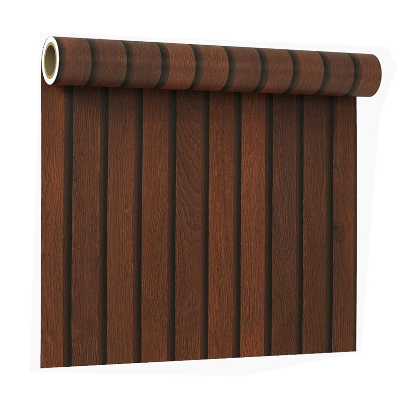 VEELIKE 木目調 スラットウォール 壁紙シール リメイクシート 木目シート ブラウン 木目 リフォーム カ..