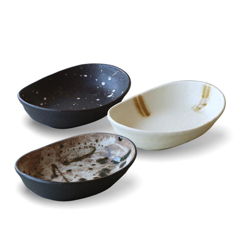 アワサカ(Awasaka) 仁峰 Wabisabi 小判鉢トリオセット 7-2095