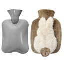 sac taske 湯たんぽ うさぎ お湯 ゆたんぽ 冷え対策 防寒グッズ エコ 省エネ カバー付き (ブラウン)