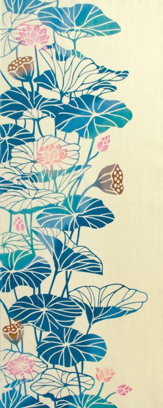 Miyamoto-Towel 宮本 kenema 日本製 手ぬぐい 注染 花圃 蓮花 インテリア ディスプレイ タペストリー 3..
