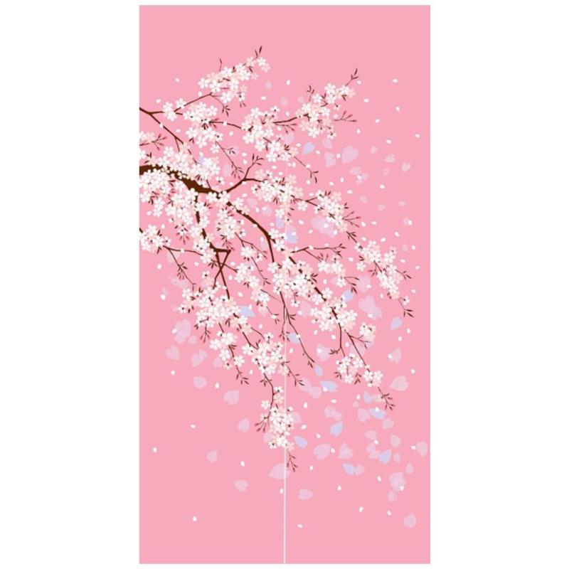 のれん 暖簾 間仕切りカーテン目隠し見えにくい おしゃれ 玄関 温泉 旅館 ホテル 廊下 お風呂 洗面所 トイレ ドアカーテン キッチン リビング 飲食店 出入り口 桜 幅75丈150cm