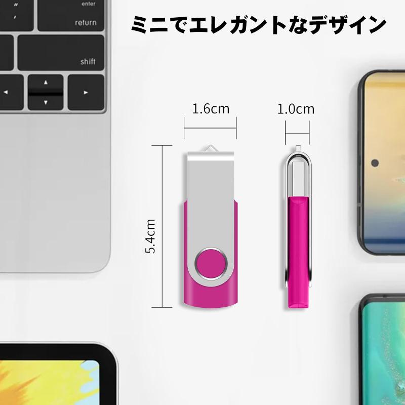 TEWENE USBメモリ 64GB 3個セット 3色 回転式 フラッシュメモリー フラッシュドラ...