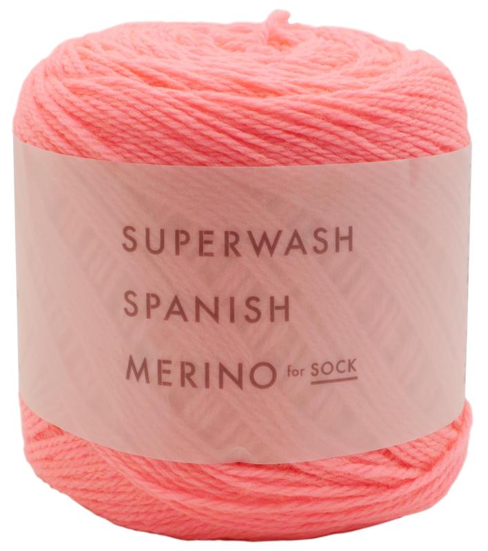 DARUMA 手編み毛糸 スーパーウォッシュスパニッシュメリノ 中細 COL. 103 ネオンピーチ 50g 約212m 6090