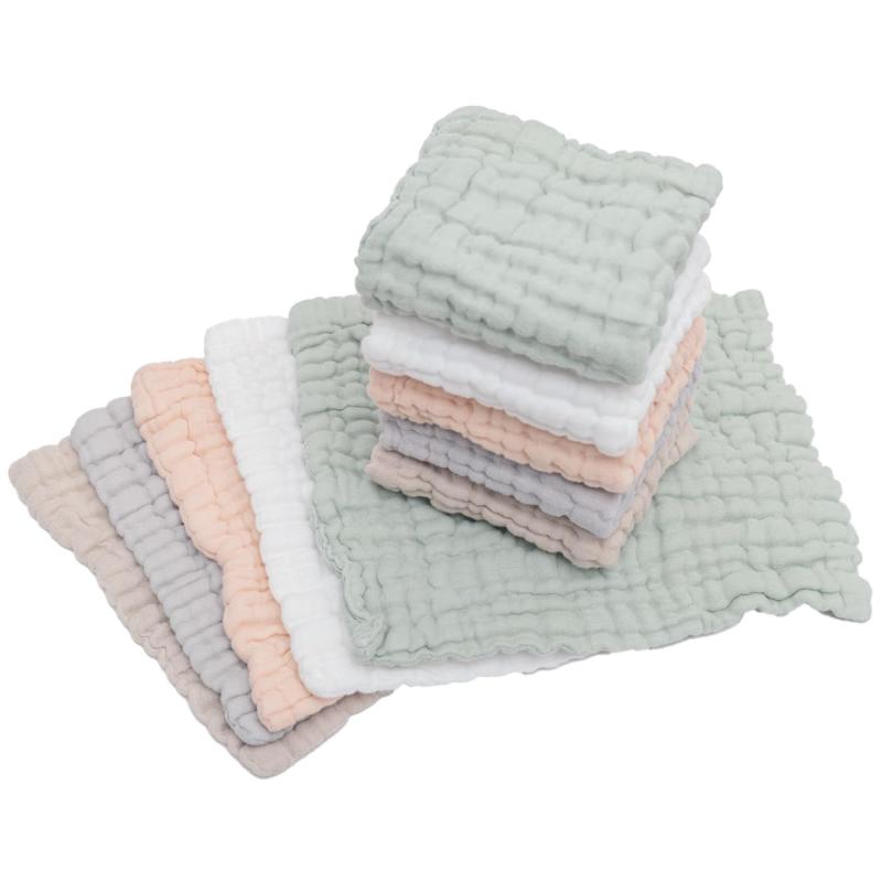 (ケラッタ) イブル ガーゼハンカチ ベビー もこもこ 6重ガーゼ くすみカラー 10枚セット 沐浴ガーゼ 沐..