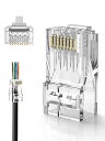 LANコネクタ,CableCreation RJ45 コネクタ 貫通式 100個入り Cat6 / Cat5e/ Cat5 LANケーブル用 コネクタ 配線簡単 爪折れにくい