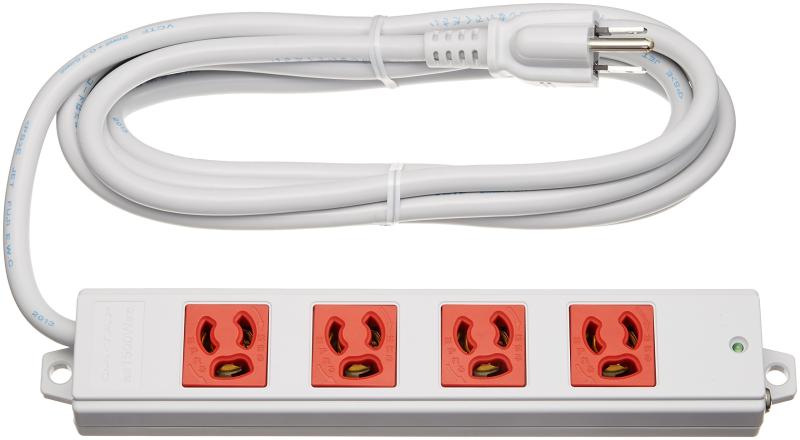 サンワサプライ 工事物件タップ 3P 4個口 3m 赤色 TAP-K4-3R