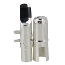 Yibuy シルバー #7 アルトサックスマウスピース with Cap Ligature Eフラットアルトサックスのため(2)