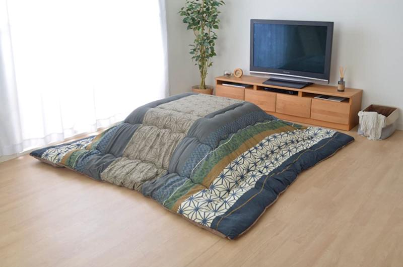 イケヒコ こたつ布団 掛けふとん 長方形 大判 ことね ネイビー 約205×285cm 日本製 和柄 #5987259