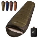 寝袋 冬用 シュラフ 【ショルダーウォーマー付・230T防水】 CAMDOOR 多機能 シュラフ 1.8kg 2.2kg マミー型 快適温度‐11-25℃耐寒 コンパクト収納 保温性高い 登山 車中泊 避難用 アウトドア用 キ