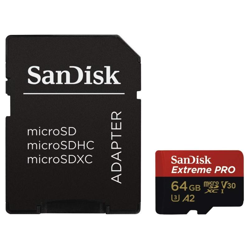 サンディスク ( SANDISK ) 64GB microSD Extreme PRO SDアダプター付き ［海外パッケージ］064G-GN6MAMicroSDXC UHS-1容量64GBビデオスピードV30対/4K対応read 170MBバージョンアップによりアプリケーションパフォーマンスクラスはA1からA2へ変更しましたが、一部商品には古いパッケージ（A1表記）のまま、本体にA2表記となります。また、商品写真には古いA1表記でしたが、実物にA2表記となります。予めご理解の程お願い致します。