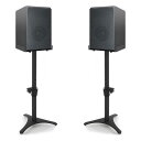 BQKOZFIN 卓上モニタースピーカースタンド ペア デスクトップスピーカースタンド コンピュータスピーカー DJ用 ブラック 2段 幅13~22cm