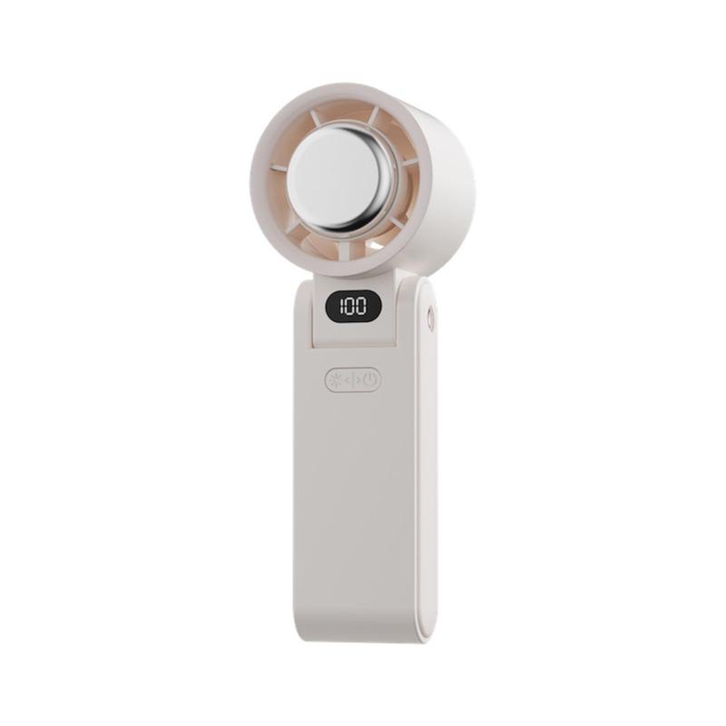 YorBurn ハンディファン 冷却プレート 携帯扇風機 手持ち扇風機 3600mAh大容量 静音 1-100無段階風量 Type-C 充電式 LEDディスプレイ ホワイト