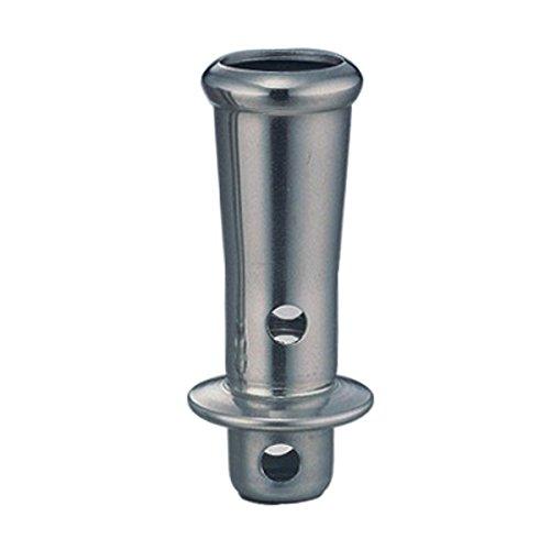 お墓用線香立て 高級ステンレス製 着脱式 サイズ：小 台座固定/本体ネジ込タイプ [新型線香立(小)]