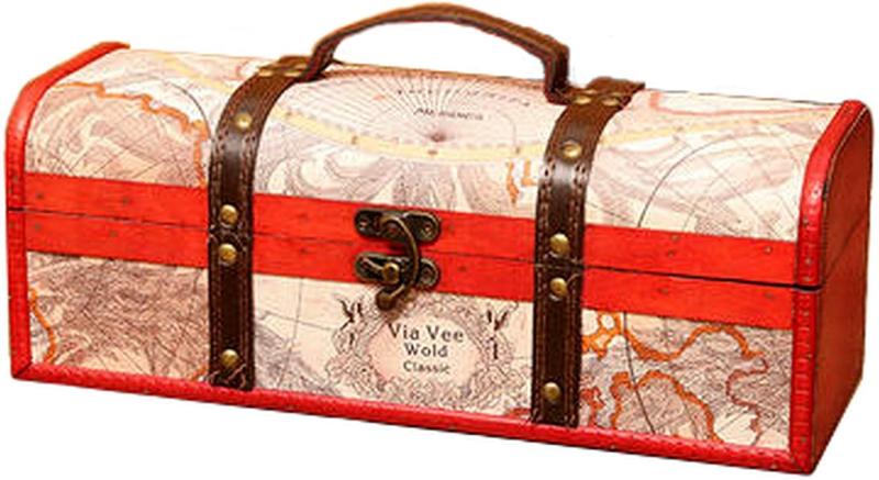 Anberotta アンティーク調 ワインバッグ 木製 シャンパン ボトルバッグ 収納 ケース 持ち運び 手提げ袋 N-W50