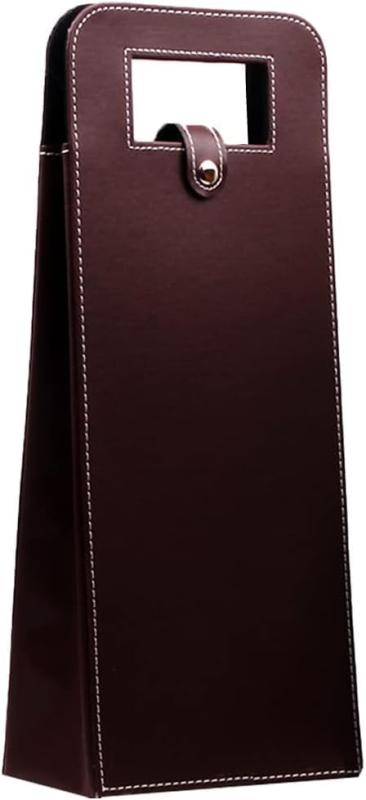 Anberotta ベーシック ワインバッグ シャンパン ボトルバッグ 収納 ケース 持ち運び 手提げ袋 N-W093-C (ブラウン)